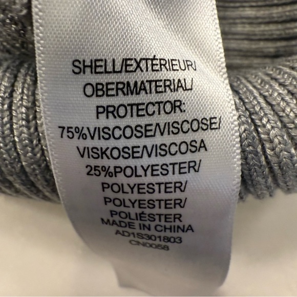 Adrianna Papell Cable Knit Cardigan Gray white trim gold buttons Sz M NWOT - Picture 6 of 9